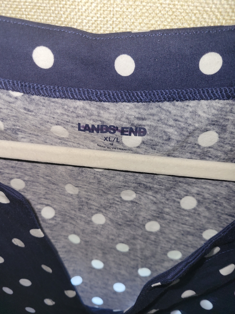 LANDS END, Lot Of 2- Blue and White Summer Printed Tee-Shirt Dresses SZ LG - Picture 5 of 7